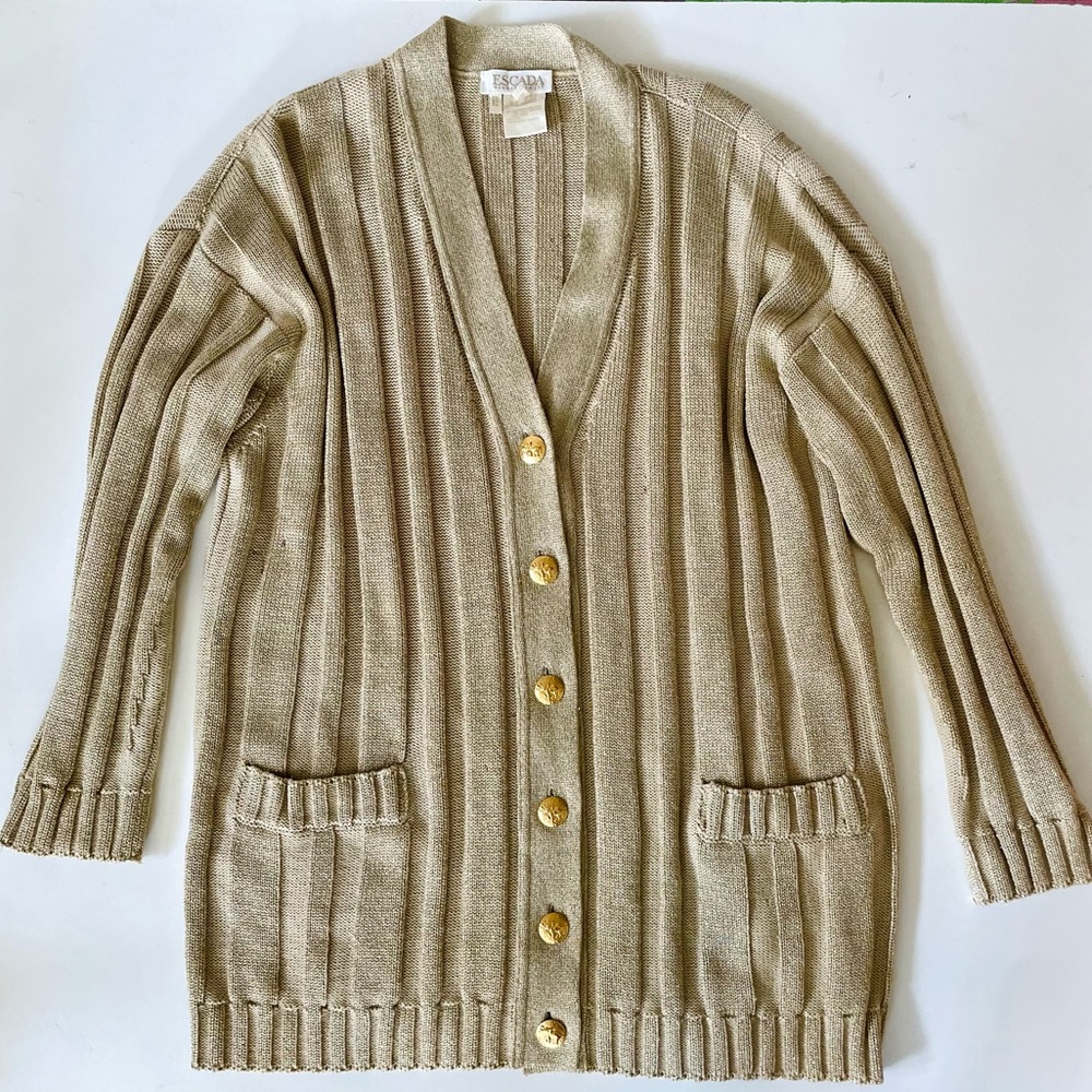 Vintage Escada Gold Cardigan Wool